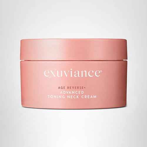 EXUVIANCE AGE REVERSE+ Toning and Firming Neck Cream, Tightens Fine Lines and Wrinkles, Evens Tone, Anti-Aging Décolletage Moisturizer with Advanced Peptide Formula, Bakuchiol, Vitamin E, 4.4 oz