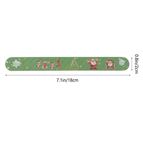 Beaupretty 24PCS Christmas Nail Files Christmas Emery Boards Xmas Tree Snowflake Santa Pattern Double Sided Nail Boards Nail Buffer for Natural Acrylic Nails