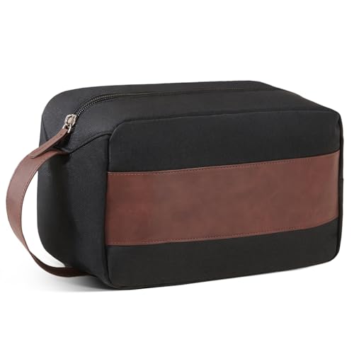 Vorspack Travel Toiletry Bag - Large Toiletry Bag for Men, Water Resistant Skincare Bag, Travel Bag for Toiletries - Black