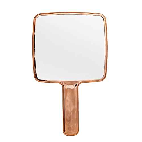 Hand Held Mirror Electroplate Mirror Rose Gold, Square 11x6.7inch