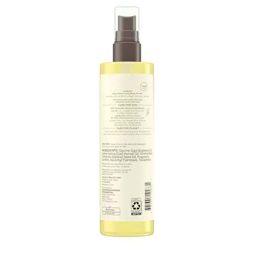 Aveeno Daily Moisturizing Body Oil Mist with Oat & Jojoba Oil for Dry Sensitive Skin, Nourishing Body Spray for Smoother Skin, Paraben-, Silicone- & Alcohol-Free, Twin Pack, 6.7 fl. oz, 2 Pack