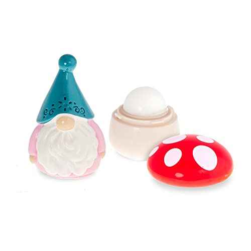 MAD BEAUTY Gnome Matter What Lip Balm Duo 2-Pack, Gnome & Toadstool Lip Balm Pots, Classic Vanilla & Cherry, Moisturize & Hydrate for Soft Fresh Lips, Great Gift, Funny, Cute