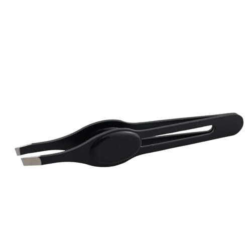 Black Wide Grip Slant Tweezers/Hand Filing Tip 95mm Stainless Steel Eyebrow Clip Multifunctional Hair Plucking Beauty Tool