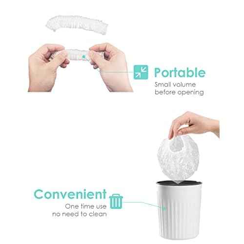 Auban 100PCS Disposable Shower Caps, Plastic Clear Hair Cap Large Thick Waterproof Bath Caps for Women, Hotel Travel Essentials Accessories Deep Conditioning Hair Care Cleaning Supplies(20.5")