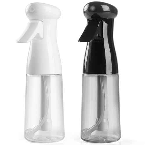 Bealee Spray Bottle For Hair, Continuous Mister Empty Spray Bottles, Ultra Fine Mist Water Sprayer for Hairstyling, Cleaning, Plants, Pets, Barbers, Salons, Essential Oil Scents - 2 Pack 6.8 OZ