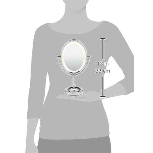 Conair Lighted Makeup Mirror, LED Vanity Mirror, 1X/7X Magnifying Mirror, Double Sided, Corded in Polished Chrome