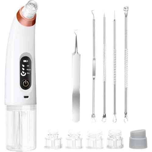 Blackhead Remover Vacuum - Water Cycle Facial Pore Cleaner with 3 Adjustable Suction Power 6 Probes USB Rechargeable - Blackhead Extractor Tool Kit for Women & Men