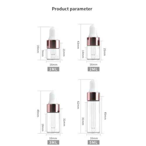 15Packs Sample Glass Dropper Bottles for Essential Oils, Mini Vials Perfume Aromatherapy Cosmetic Liquid Containers With Glass Eye Dropper (3ml)
