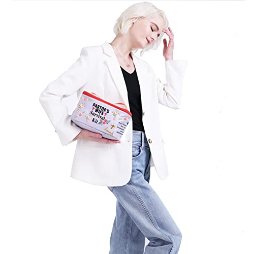 PXTIDY Pastor's Wife Survival Kit Pastor Wife Makeup Organizer Bag Bible Study Toiletry Case Priest Wife Minister Wife Gift(-LT)