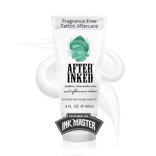After Inked Tattoo Aftercare Lotion ? Moisturizing Balm for Inked Skin, As Seen on INK MASTER ? Hydrating Cream with Grape Seed Oil, Skin Nourishment & Daily Maintenance ? 3 Fluid oz Tube (1-Pack)
