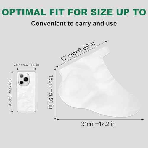 300PCS Disposable Foot Covers for Feet Moisturizer Socks - Plastic Foot Covers Extra Large Size for Pedicure, Moisturizing & Paraffin Wax Treatments, Spa Socks Designed for Foot Care