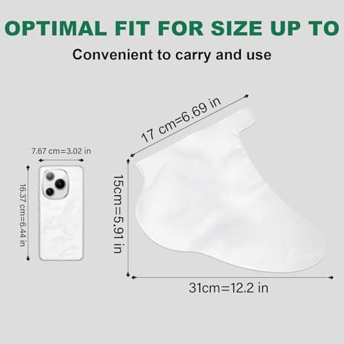300PCS Disposable Foot Covers for Feet Moisturizer Socks - Plastic Foot Covers Extra Large Size for Pedicure, Moisturizing & Paraffin Wax Treatments, Spa Socks Designed for Foot Care