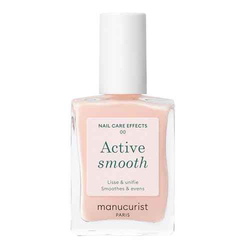 Manucurist Active Smooth 00 Nail Concealer Polish & Care - 2 in 1 Nude Nail Polish : Nail Strengthener and Growth - No Lamp - Ridge Filler for Nails - Natural Ros? Nail Polish