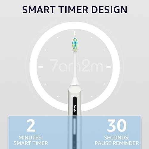 7AM2M Sonic Electric Toothbrush, High Power Rechargeable Toothbrushes, with 8 Brush Heads for Adults and Kids, 15 Adjustable Modes, Built-in 2-Minute Smart Timer, 4 Hours Fast Charge(White)