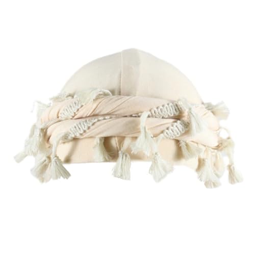 YuMENo Turban for Men Women Vintage Twist Durag Head Wraps Satin Lined Halo Turban with Tassel Waves Braids