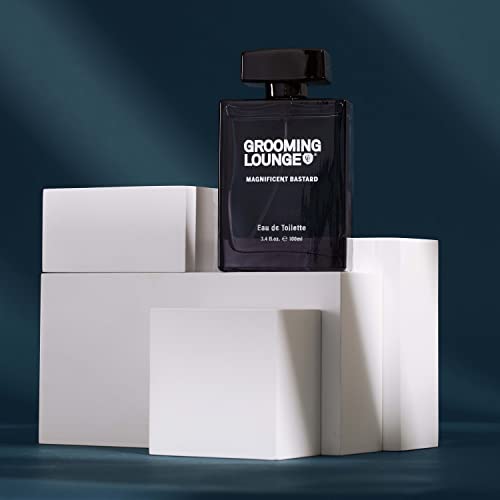 Grooming Lounge Magnificent Bastard by Grooming Lounge-Fragrance for Men-Opens with Bergamot and Grapefruit Notes-Blended with Notes of Elimin and Pink Pepper-For Intelligent and Strong Men-3.4 oz
