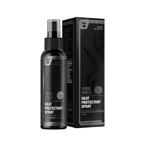 Beard & Hair Heat Protectant Spray - Viking Shield Beard Spray for Men, Protects Hair from Heat Damage of Straightener and Styling - Argan Oil Thermal Protector Spray - Protect Up To 450¨¬ F - 4 Fl Oz