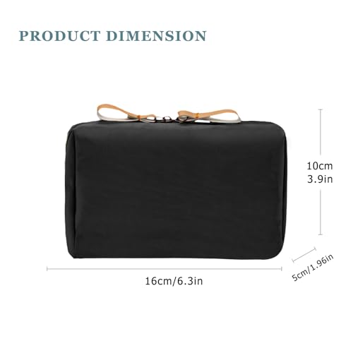 Long Keeper Small Cosmetic Bag Women Water Resistant Make Up Bag Cute Mini Travel Makeup Organizer Bag Portable Toiletry Bag (Black and Red)
