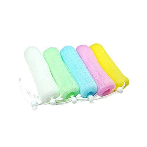 5Pcs soap pouch Exfoliating Soap Pouch Handmade Soap Saver Storage Maker Foam Net for Body Facial soap Cleaning soap pouch