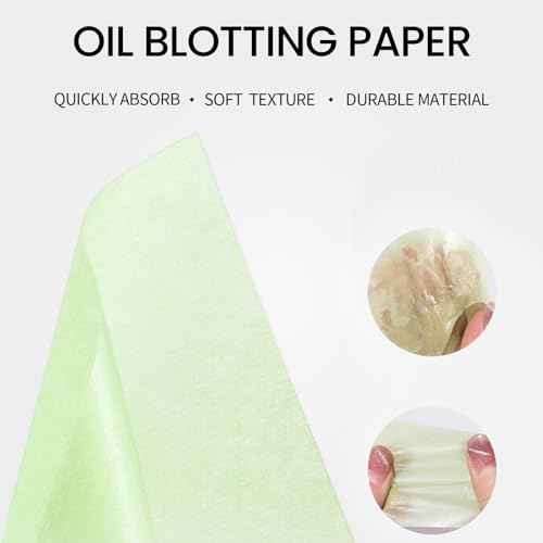 Erinde Oil Blotting Sheets for Face with Mirror and Puff, 300 Sheets Oil Blotting Paper for Oily Skin, Face Oil Absorbing Sheet, Natural Oil Control Film, Absorb Excess Oil, Makeup Friendly