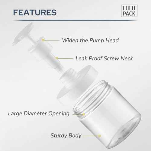 Pump Bottle Dispenser for Soap : Shampoo Container for Travel Conditioner - Refillable Jar for Hand Lotion and Dish - Empty Plastic 250ml Clear