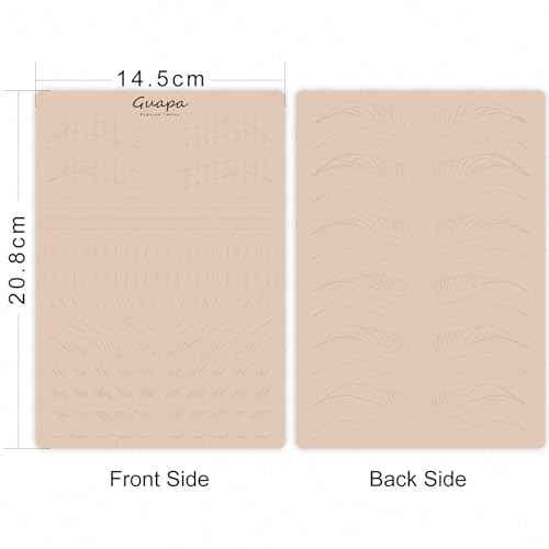 Guapa Nano Brows Tattoo Practice Skin - Dotted Line Pre-printed Eyebrow Practice Pad for Permanent Makeup Machine Tatoo Artists and Beginners