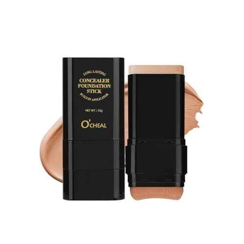 O'CHEAL Face Foundation Contour Stick Long-wear Lightweight Brighten Stick Blemish Contouring Face Concealer Beauty Makeup 04#WHEAT