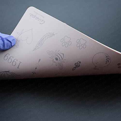 Guapa 3pcs Tiny Tattoo Practice Skin over 80 Unique Stencil Designs Realistic Replication Tattoo Stencil Designs for Real Tattoos (Pink Sheet)