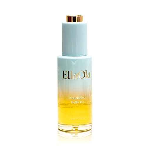 EllaOla Belly Oil for Pregnancy Stretch Marks & Maternity Scars - Quick dry Formula with Squalene and Vitamin C Hydrates Face & Body, Pregnancy + Postpartum Skincare, Fragrance Free | 1.7 fl. oz.