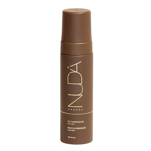 Nuda Self Tanning Mousse | Lightweight Sunless Tanning Lotion | Cruelty Free Body Self Tanner Mousse with Natural Ingredients | Bronzing Lotion at Home (190mL, Ultra Dark)