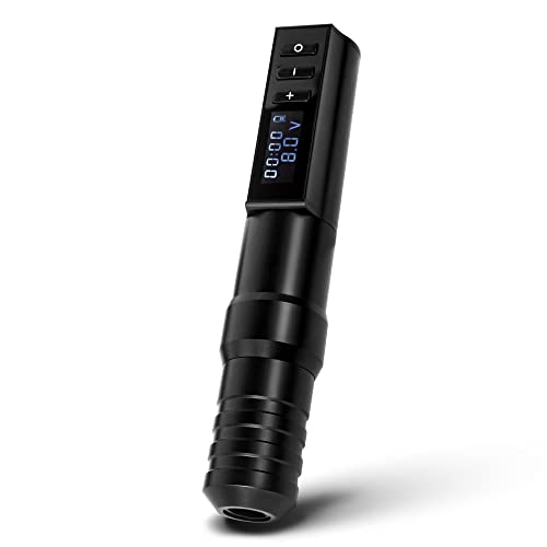 Wireless Tattoo Gun - Rotary Tattoo Cartridge Pen Custom Coreless Motor 2400mAh Power Supply Digital LED Display Professional for Tattoo Artist