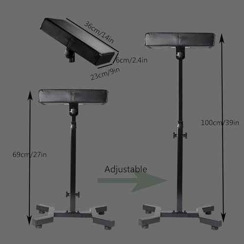Tattoo Arm Rest, Tattoo Chair for client, Tattoo Armrest Stand, Four-corner base Stability Strongly, Adjustable Height, Thicken Soft Sponge Pad, Foldable Arm Rest