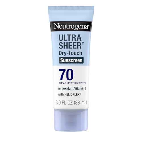 Neutrogena Ultra Sheer Dry-Touch Sunscreen Lotion SPF 70, Broad Spectrum, Water Resistant 80 Min, Oil-Free, Oxybenzone-Free, Non-Comedogenic, Matte Finish, Body Sunscreen, Travel Size 3 Fl Oz