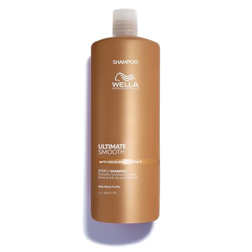 Wella Professionals ULTIMATE SMOOTH Shampoo for Dry, Dull & Frizzy Hair | For Shine & Smoothness | With Squalane & Omega 9 | Color Safe