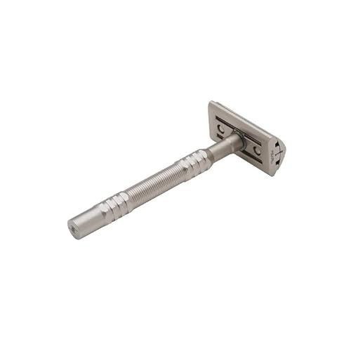 PEARL Premium Shaving Double Edge Safety Razor for Men- Semi Slant Stainless Steel | Triple Plating, Gift Kit | Efficient & Gentle Shave for Thick, Wiry Hair Sensitive Skin | L-65 Semi Slant DE Razor