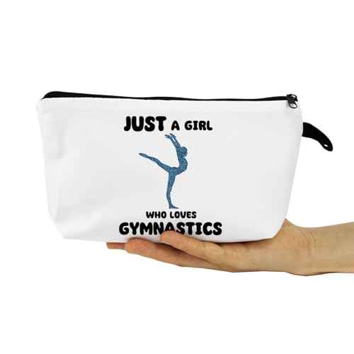 Gymnastics Makeup Bag Gymnastic Christmas Birthday Present Small Organizer Zipper Pouch Just Love Gymnastics Cosmetic Bag Graduation Present for Gymnasts Women Friends Sisters