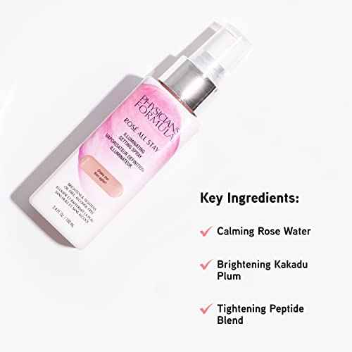 Physicians Formula Ros? All Stay Illuminating Setting Spray For Makeup, Oil-Free, Alcohol-Free, Antioxidants | Dermatologist Tested, Clinicially Tested