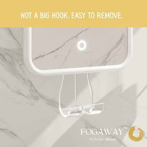 FogAway Luxury Shower Mirror, LED-Lit, Fog-Free with Waterproof Heating defogging Function, USB-C Rechargeable, Shatterproof White A Gift for Him and Her | Heated Mirror