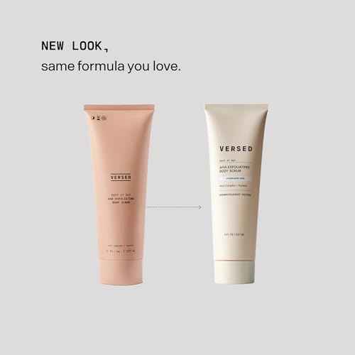 Versed Buff It Out AHA Exfoliating Body Scrub and Mask - Lactic Acid & Glycolic Acid Exfoliant - Microfine Pumice Body Exfoliator to Polish and Smooth Bumpy, Dry Skin - Vegan & Cruelty-Free (8 oz)