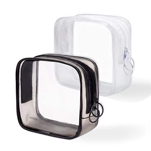 LYroo Small Makeup Bag Clear Mini Makeup Zipper Pouch Makeup Bag Small Cosmetic Bag for Purse Essentials Items Women Coin Purse Aesthetic Stuff£¨2 Pack