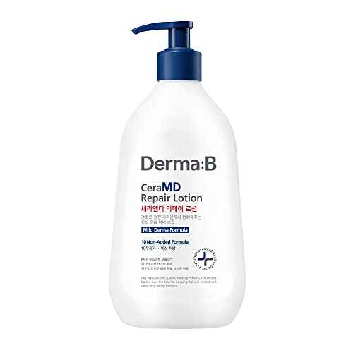 Derma B CeraMD Repair Lotion, Unscented Ceramide Panthenol Body Moisturizer, Fragrance Free, 13.52 Fl. Oz., 400ml