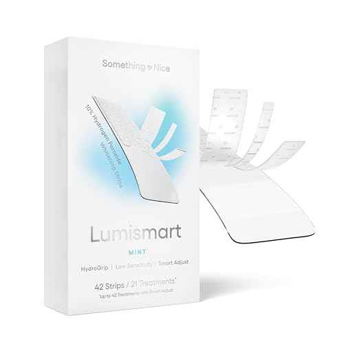 Something Nice Lumismart Whitening Strips - Dentist-Designed, Enamel Safe, up to 42 Treatments with Smart Adjust - Teeth Whitening Strips in Mint for Sensitive Teeth