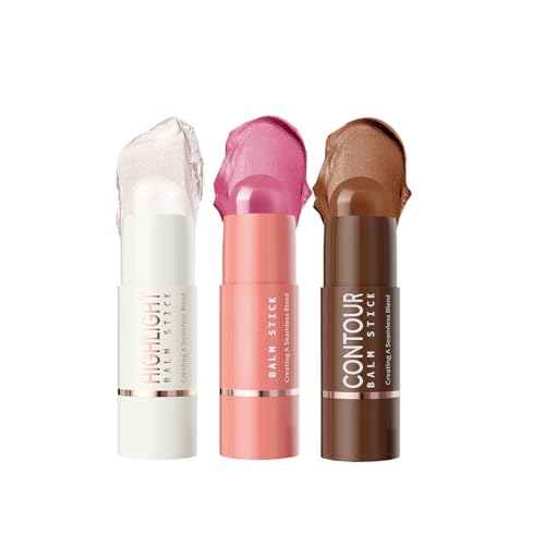 3-piece contouring set, highlighting and contouring trio, for a natural makeup finish (01)