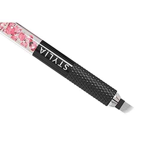 Microblading Supplies 10 Piece Double Sided Manual Tattoo Pen Kit for Permanent Makeup Supplies | Durable Aluminum Pen With Lock-Pin Tech & Ergonomic Grip | Shape Eye Brows, Black