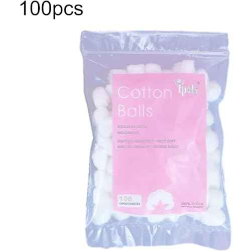 100 Pcs White Cotton Balls - Soft Cotton Wool | House Necessary Absorbent Delicate Lightweight Balls and Swabs for Sensitive Skin Household Needs Outdoor Traveling Everyday Use Cotton Balls