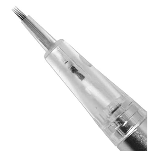 50pcs Permanent Makeup Cartridge Needles Disposable Permanent Makeup Tattoo Needles for Cordless Tattoo Machine for Ombre Powder Brows Microblading (5FP)