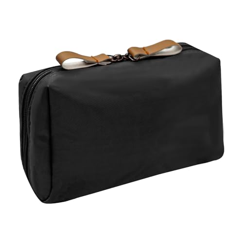 Long Keeper Small Cosmetic Bag Women Water Resistant Make Up Bag Cute Mini Travel Makeup Organizer Bag Portable Toiletry Bag (Black and Red)