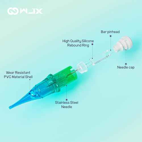 Wjx Ultimate Tattoo Needles 0803RL (20Pcs/Box) Disposable Professional Tattoo Cartridge Needles Precision Round Liner Fit in Different Tattoo Machines