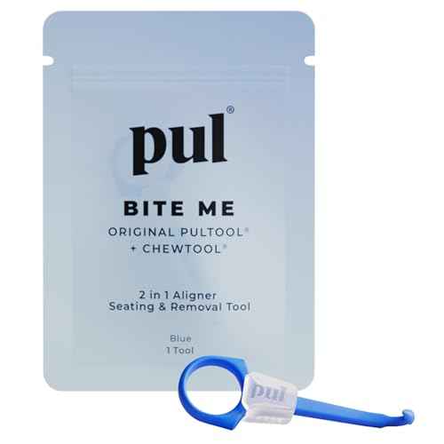 PUL Pack of 1 Reusable 2-in-1 Aligner Seating Chewie & Removal Tool ? Compatible with Invisalign, Removable Braces, Retainers, Trays ? Easy-to-Use Remover & Chew, Dental & Oral Hygiene Care ? Blue