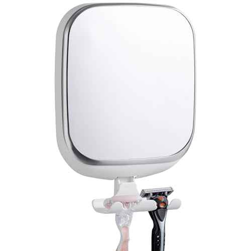 TAILI Shower Mirror Fogless for Shaving, Anti Fog Shaving Mirror with Razor Holder NO-Drilling,Removable,Shatterproof & Waterproof,Wall Mounted Bathroom Accessories with Powerful Suction(White)